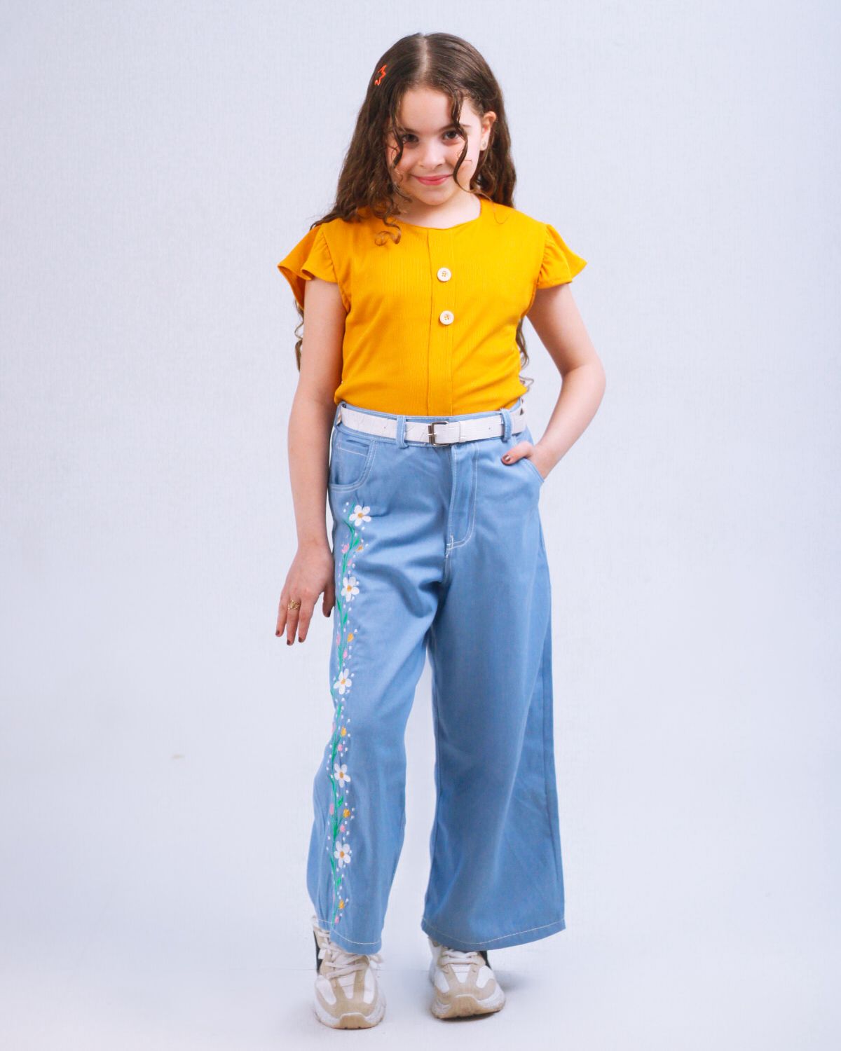 Embroidered Denim Set