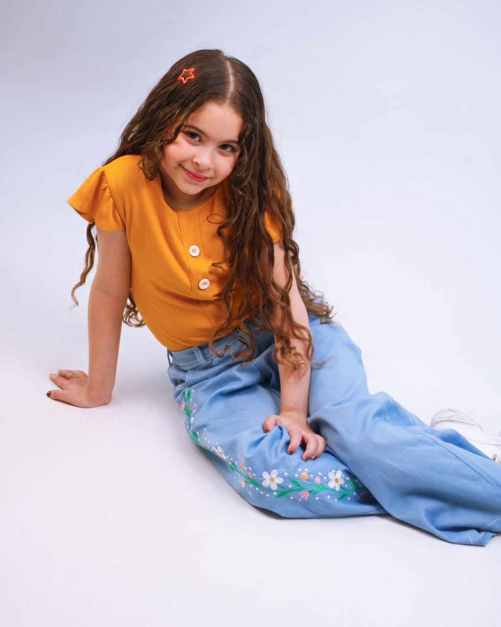 Embroidered Denim Set